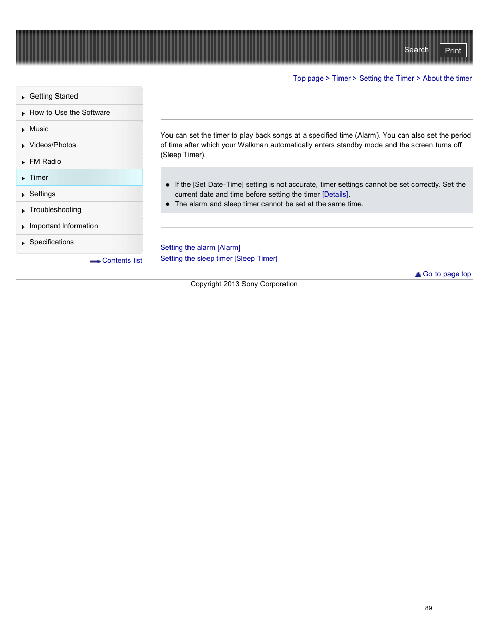 About the timer | Sony NWZ-E384BLK User Manual | Page 95 / 162