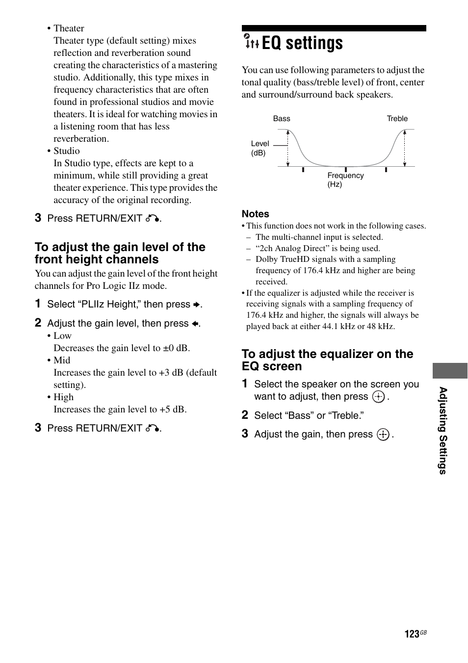 Eq settings | Sony STR-DA5600ES User Manual | Page 123 / 178