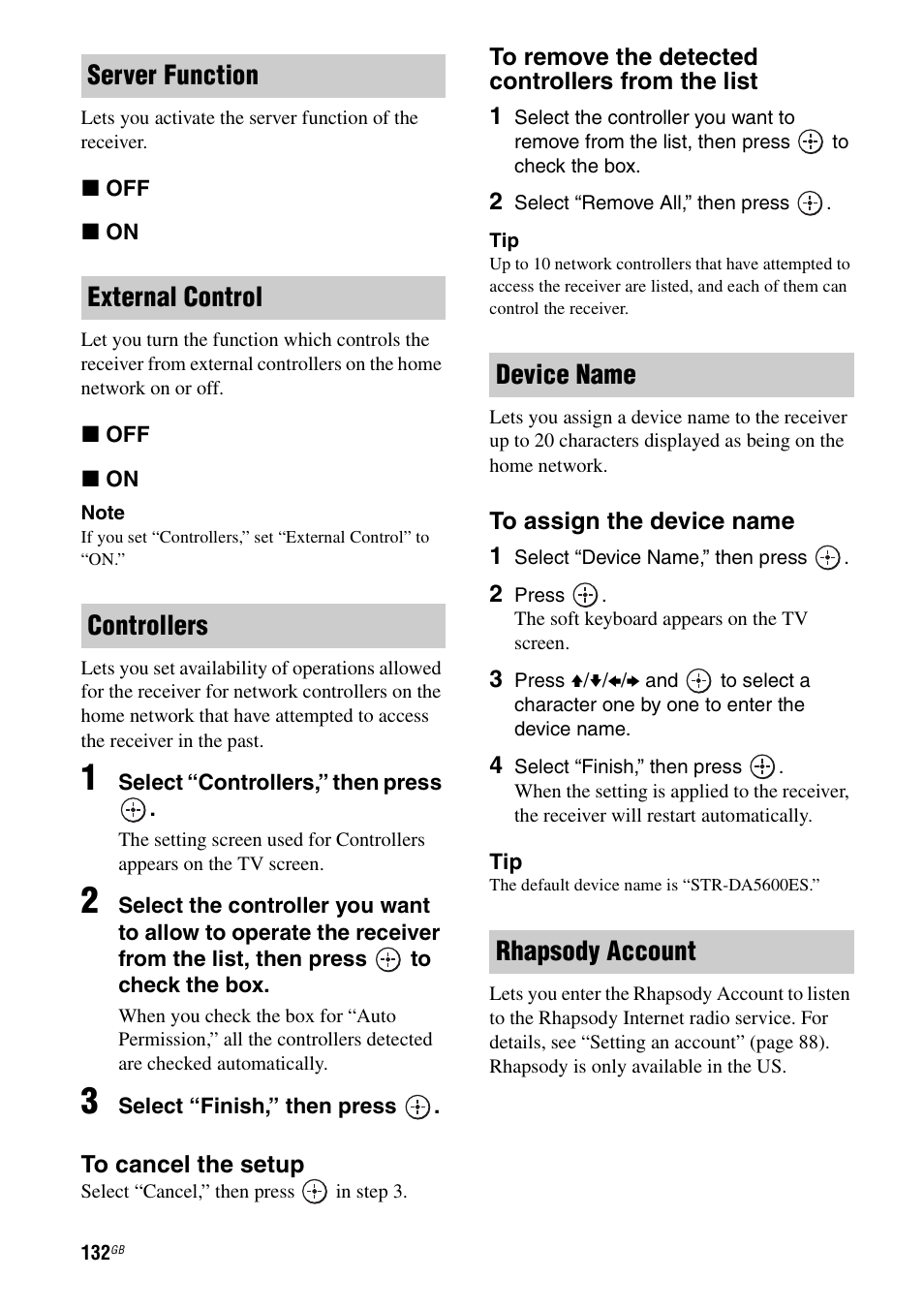 Sony STR-DA5600ES User Manual | Page 132 / 178