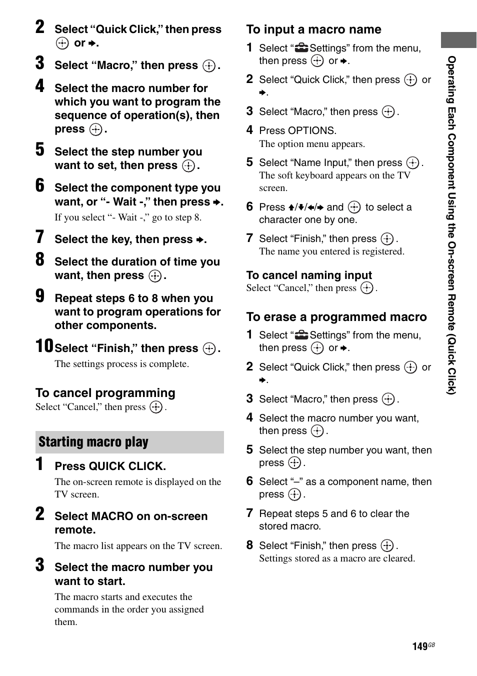 Starting macro play | Sony STR-DA5600ES User Manual | Page 149 / 178