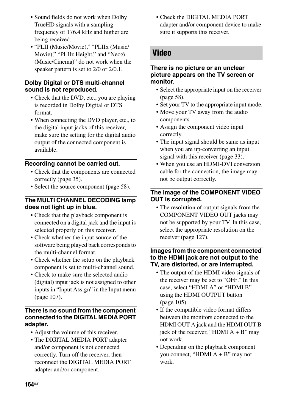 Video | Sony STR-DA5600ES User Manual | Page 164 / 178
