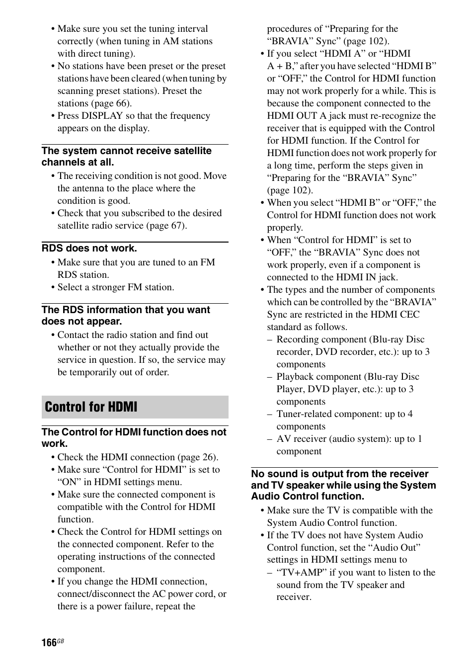 Control for hdmi | Sony STR-DA5600ES User Manual | Page 166 / 178