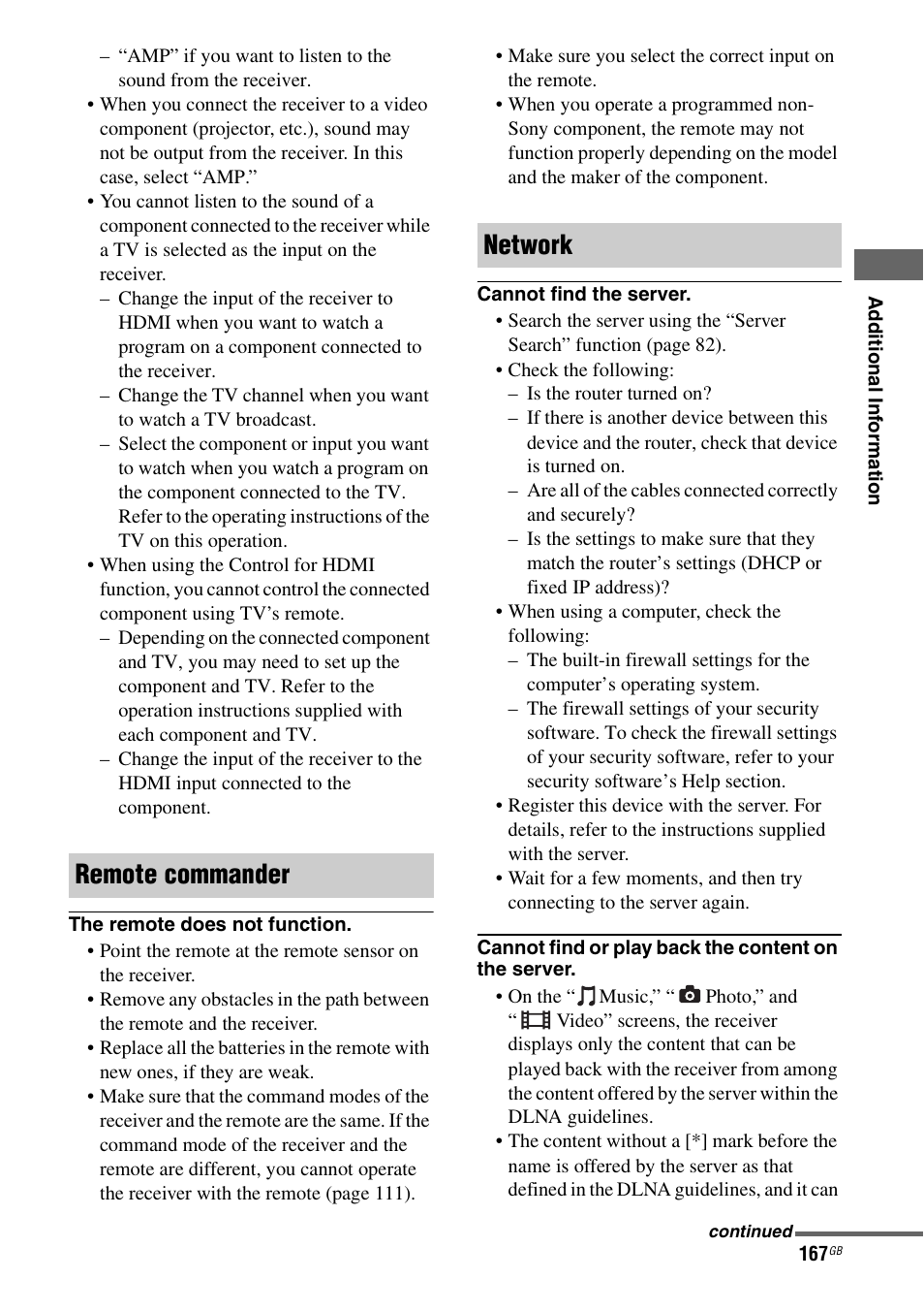 Remote commander network | Sony STR-DA5600ES User Manual | Page 167 / 178