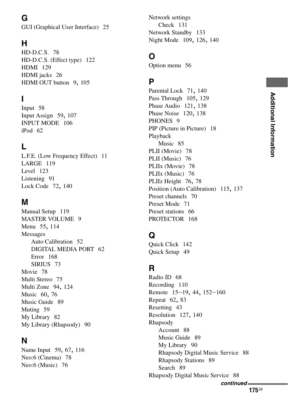 Sony STR-DA5600ES User Manual | Page 175 / 178