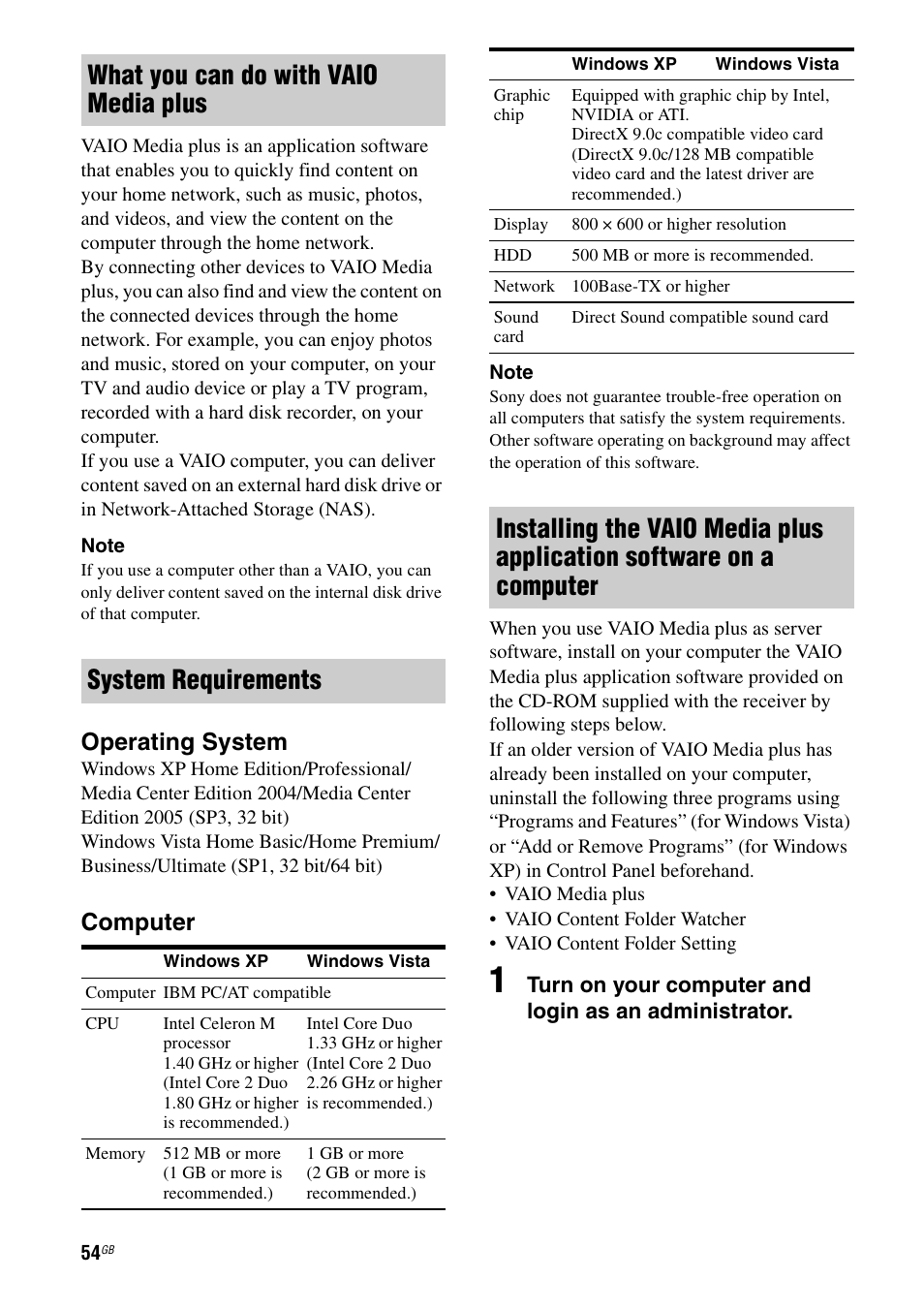 Operating system, Computer | Sony STR-DA5600ES User Manual | Page 54 / 178