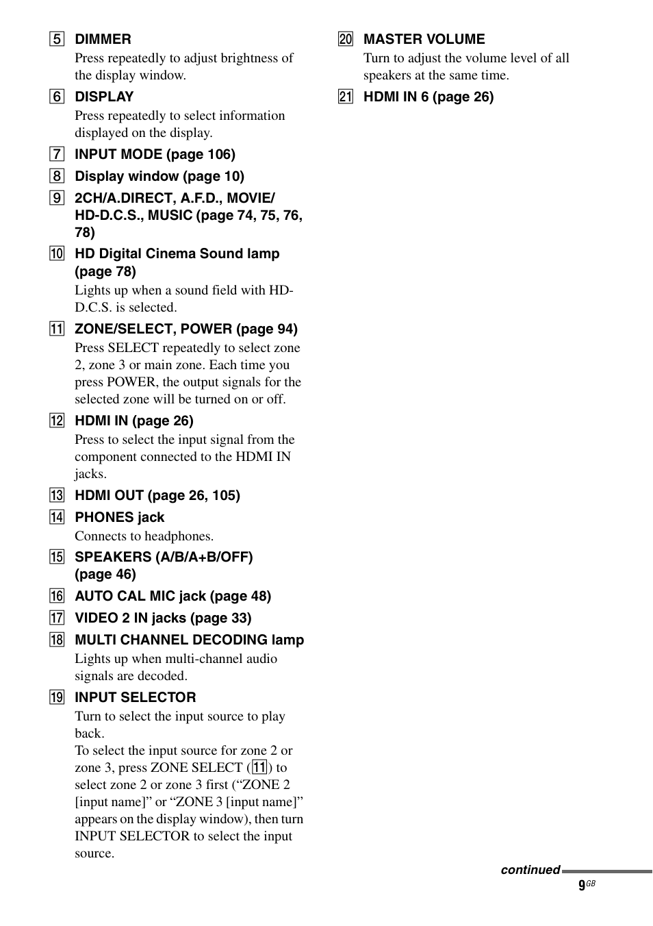 Sony STR-DA5600ES User Manual | Page 9 / 178