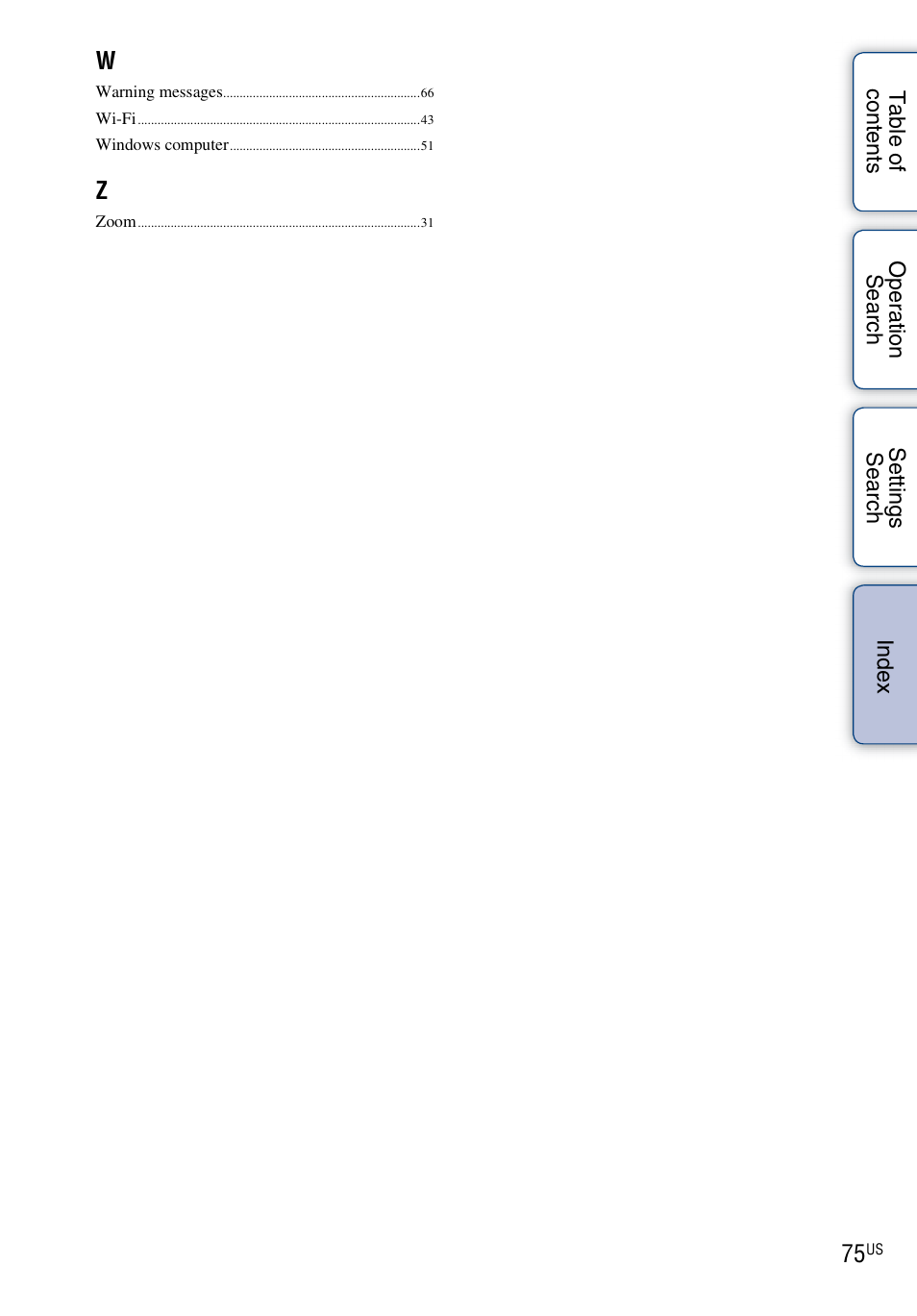Sony bloggie MHS-TS55 User Manual | Page 75 / 75