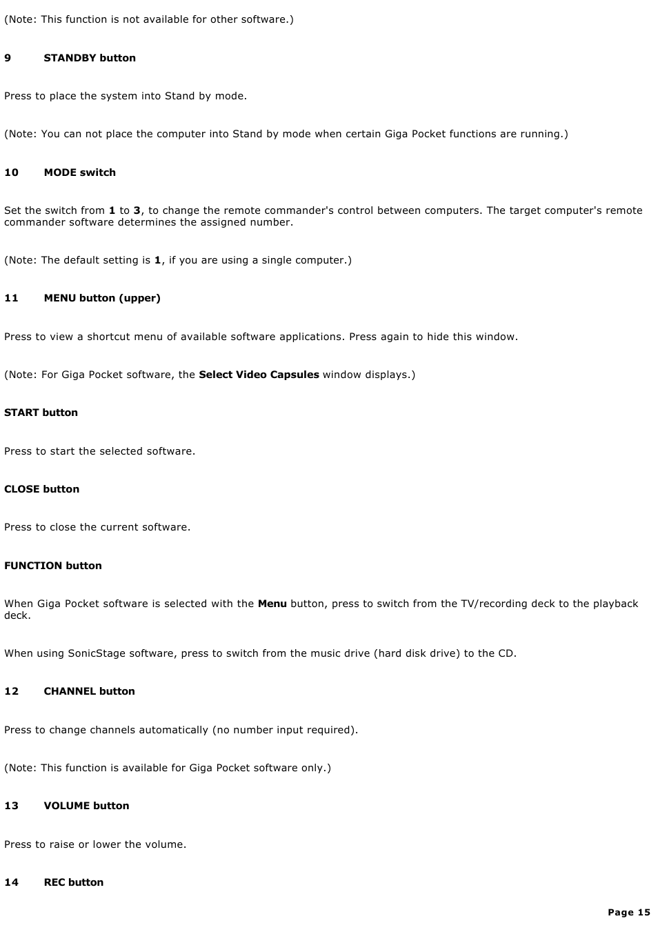 Sony PCV-RZ20CG User Manual | Page 15 / 87