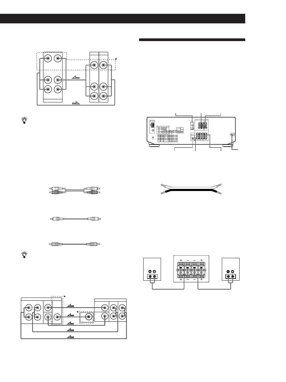 Speaker system hookups 7, Speaker system hookups, Getting started | Where do i go next, Overview, Hookups, Continued), Vcr * except str-se491, Dvd player/ac-3 decoder, Front speakers | Sony STR-DE435 User Manual | Page 7 / 30