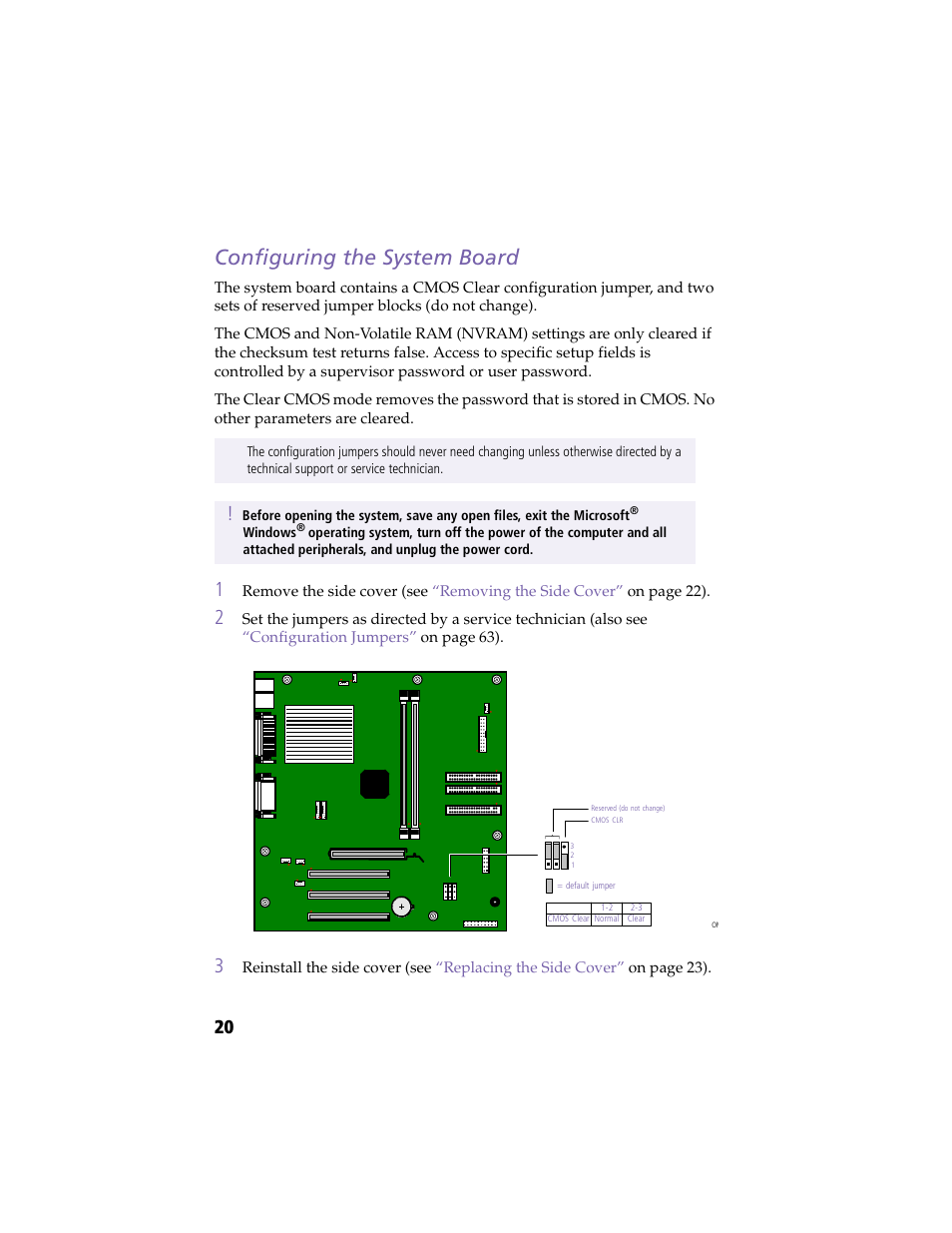 Configuring the system board, I.link header connectors | Sony PCV-RX270DS User Manual | Page 34 / 118