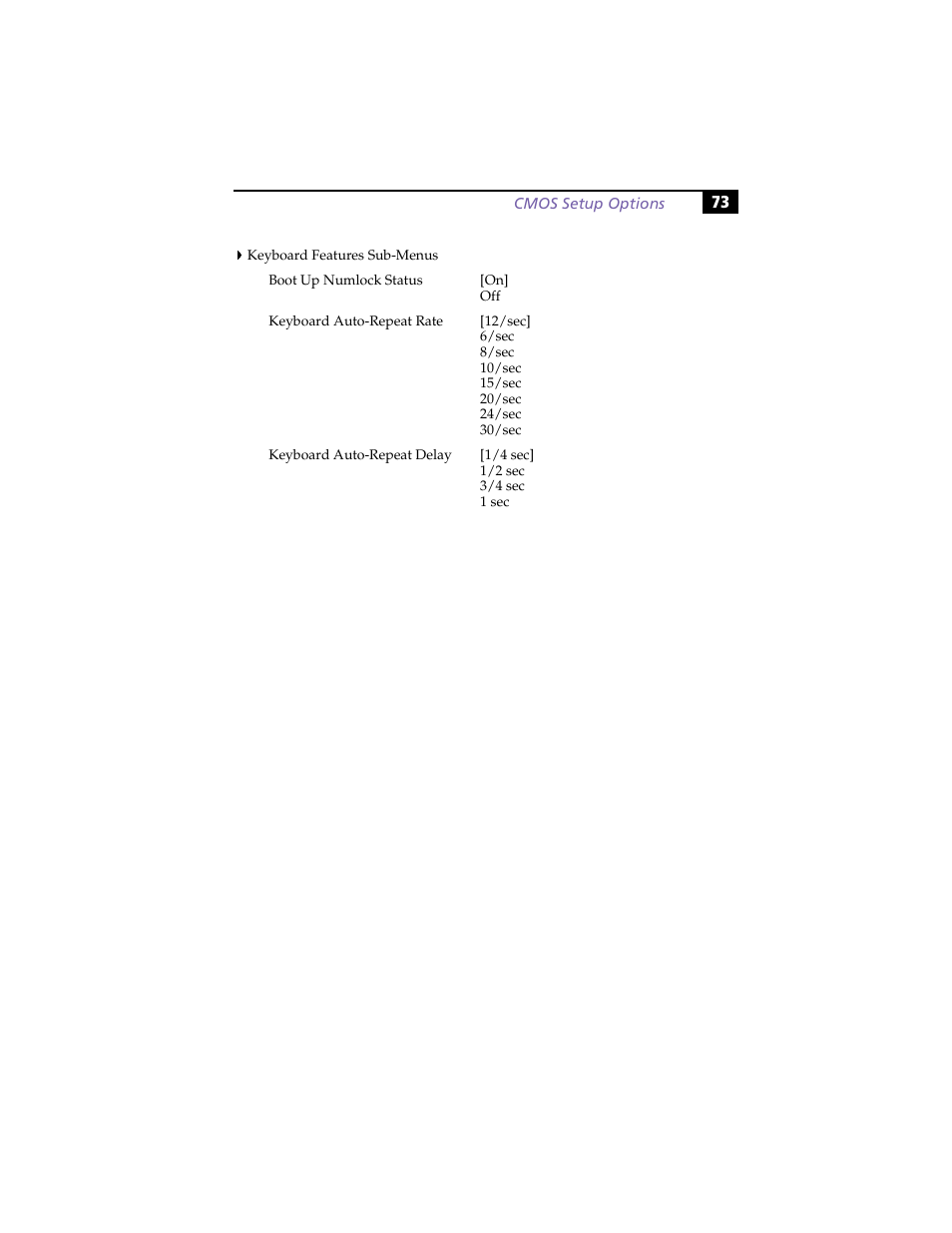 Keyboard features sub-menus | Sony PCV-RX270DS User Manual | Page 87 / 118