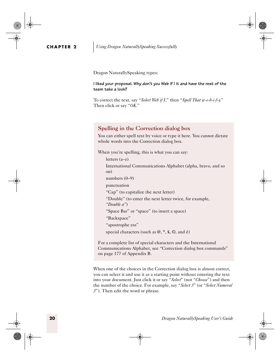 Spelling in the correction dialog box | Sony ICD-R100VTP User Manual | Page 26 / 222