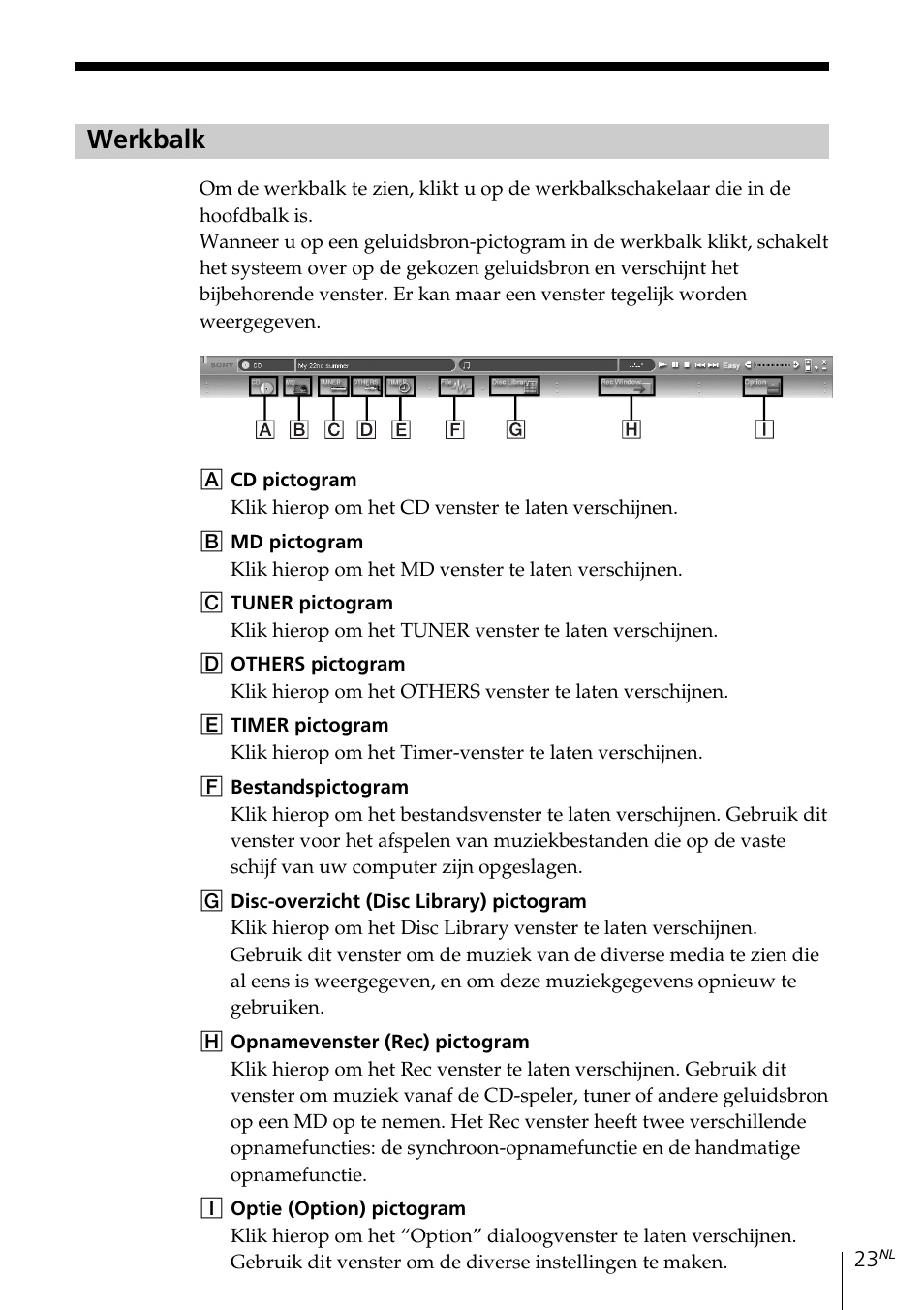 Werkbalk | Sony MDS-PC3 User Manual | Page 135 / 254