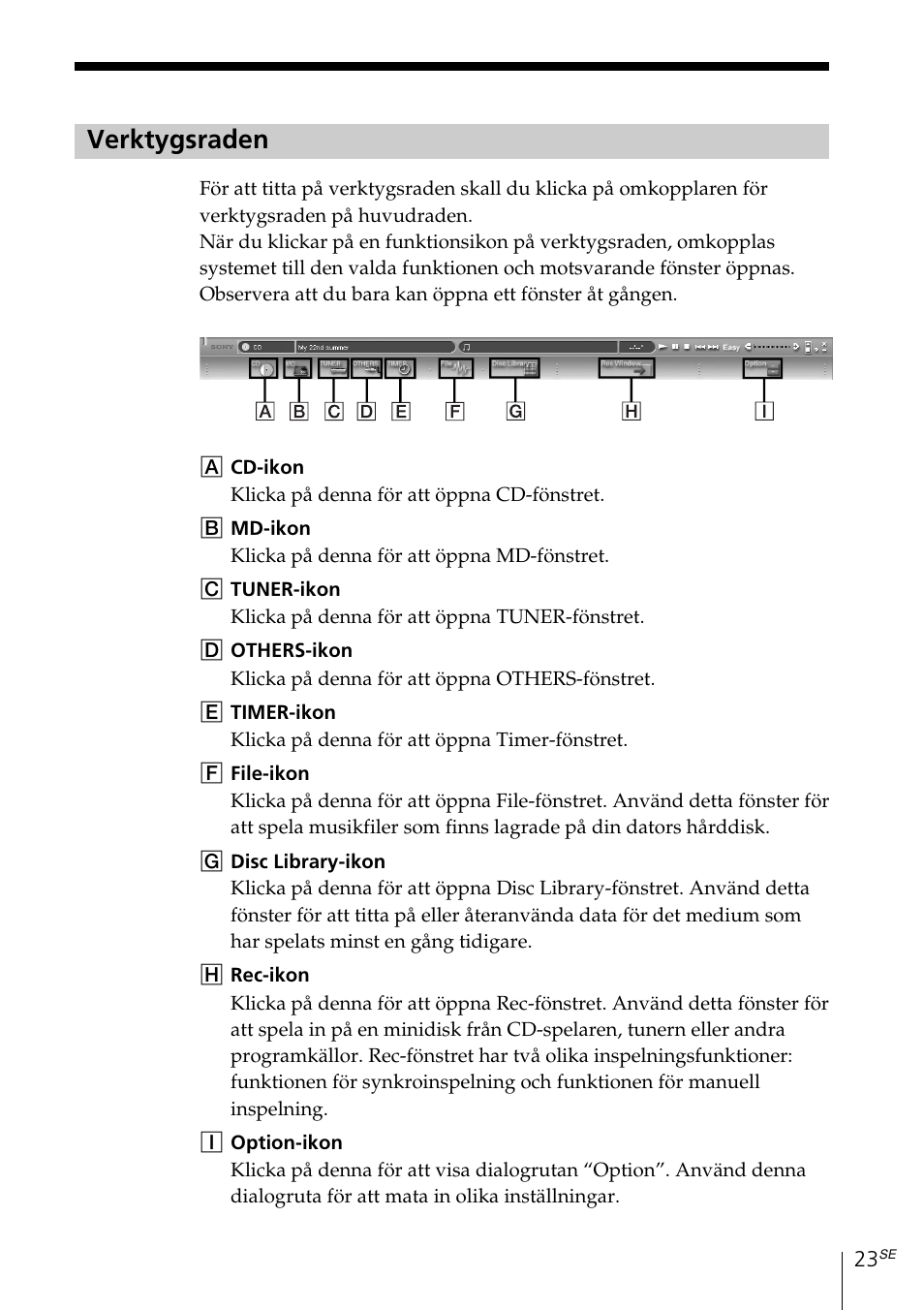 Verktygsraden | Sony MDS-PC3 User Manual | Page 163 / 254