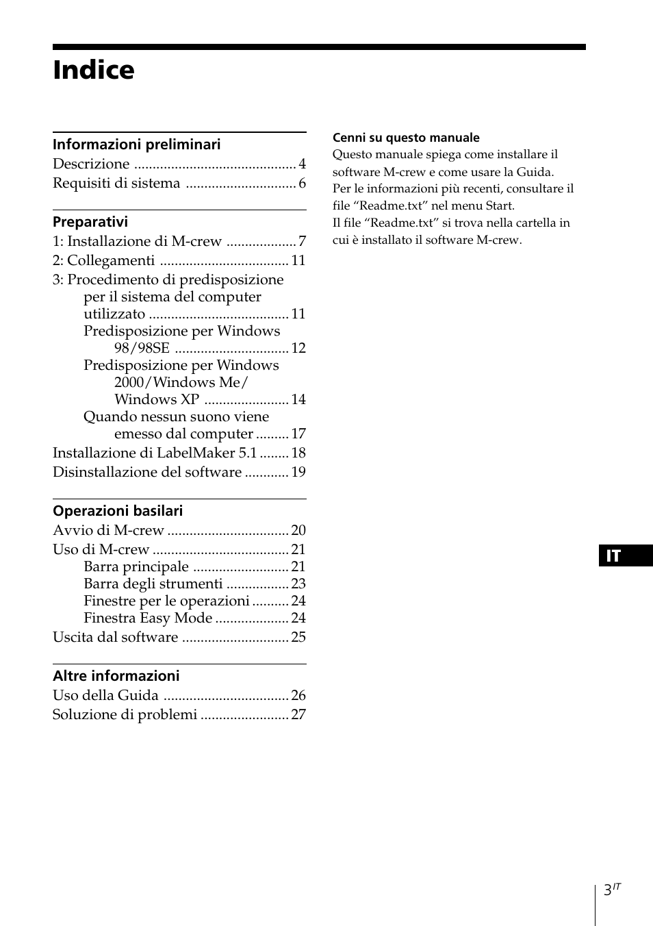 Indice | Sony MDS-PC3 User Manual | Page 171 / 254