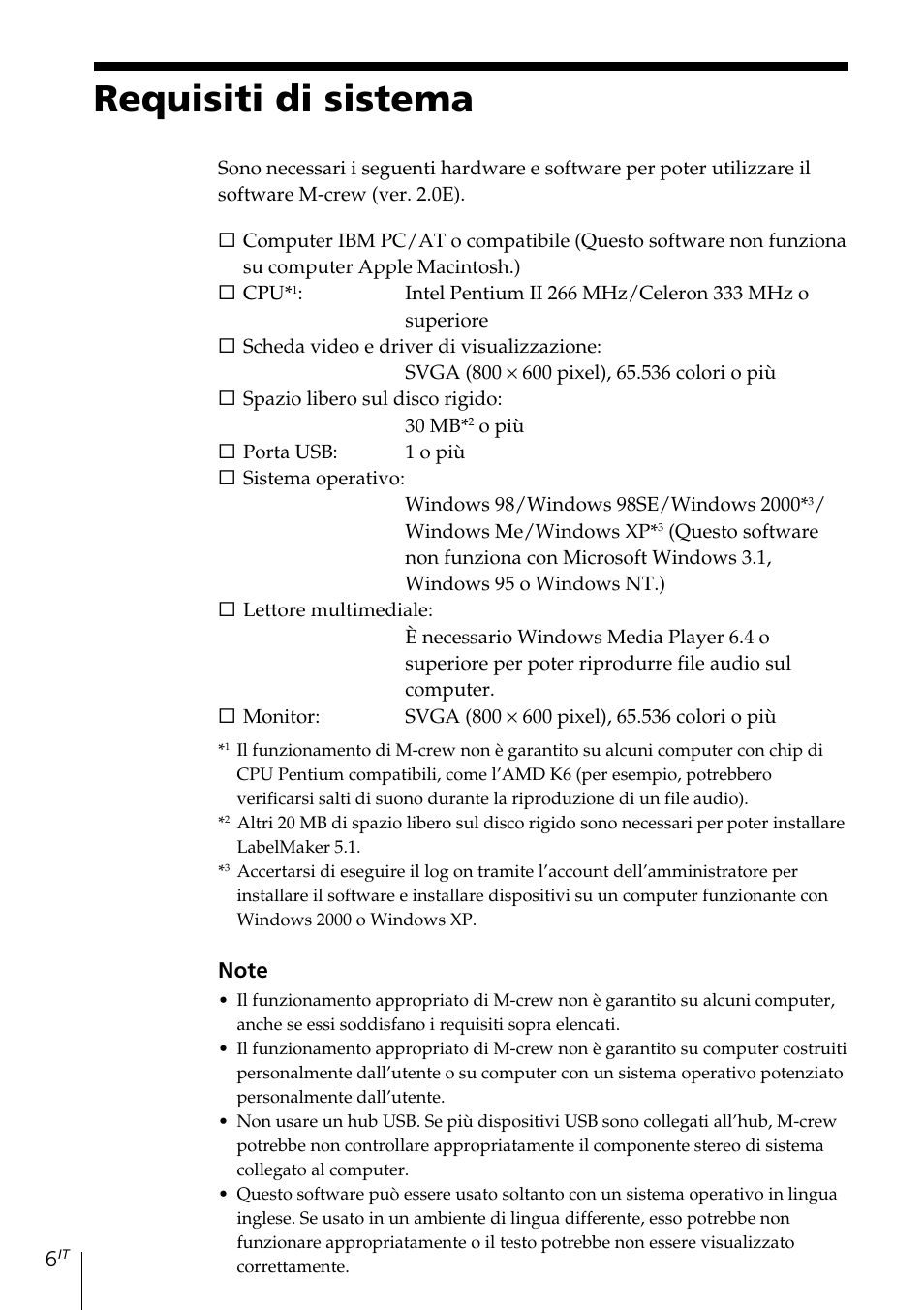 Requisiti di sistema | Sony MDS-PC3 User Manual | Page 174 / 254