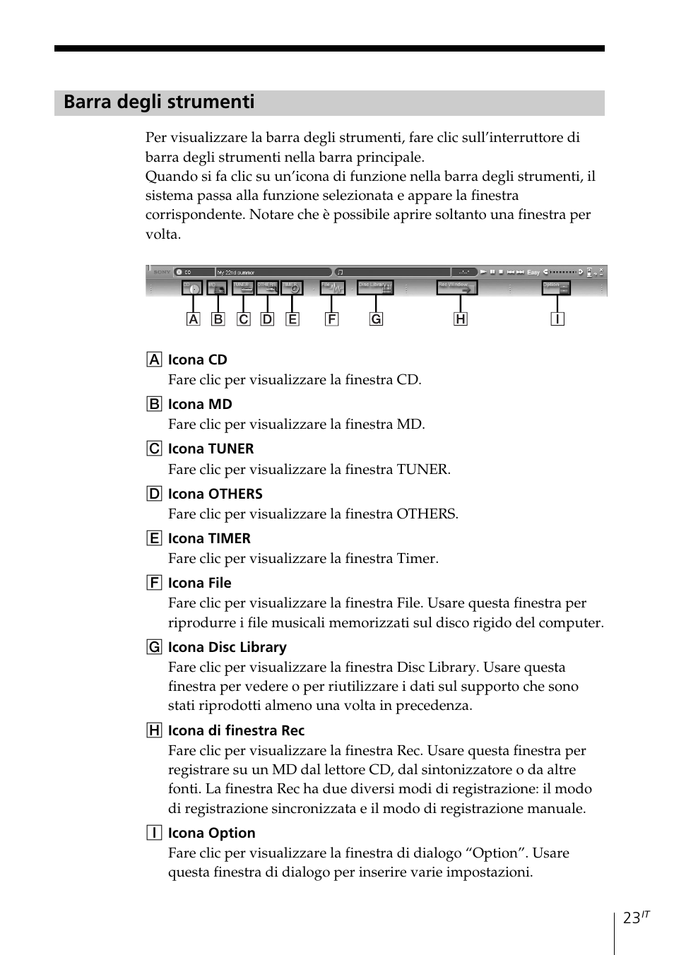 Barra degli strumenti | Sony MDS-PC3 User Manual | Page 191 / 254