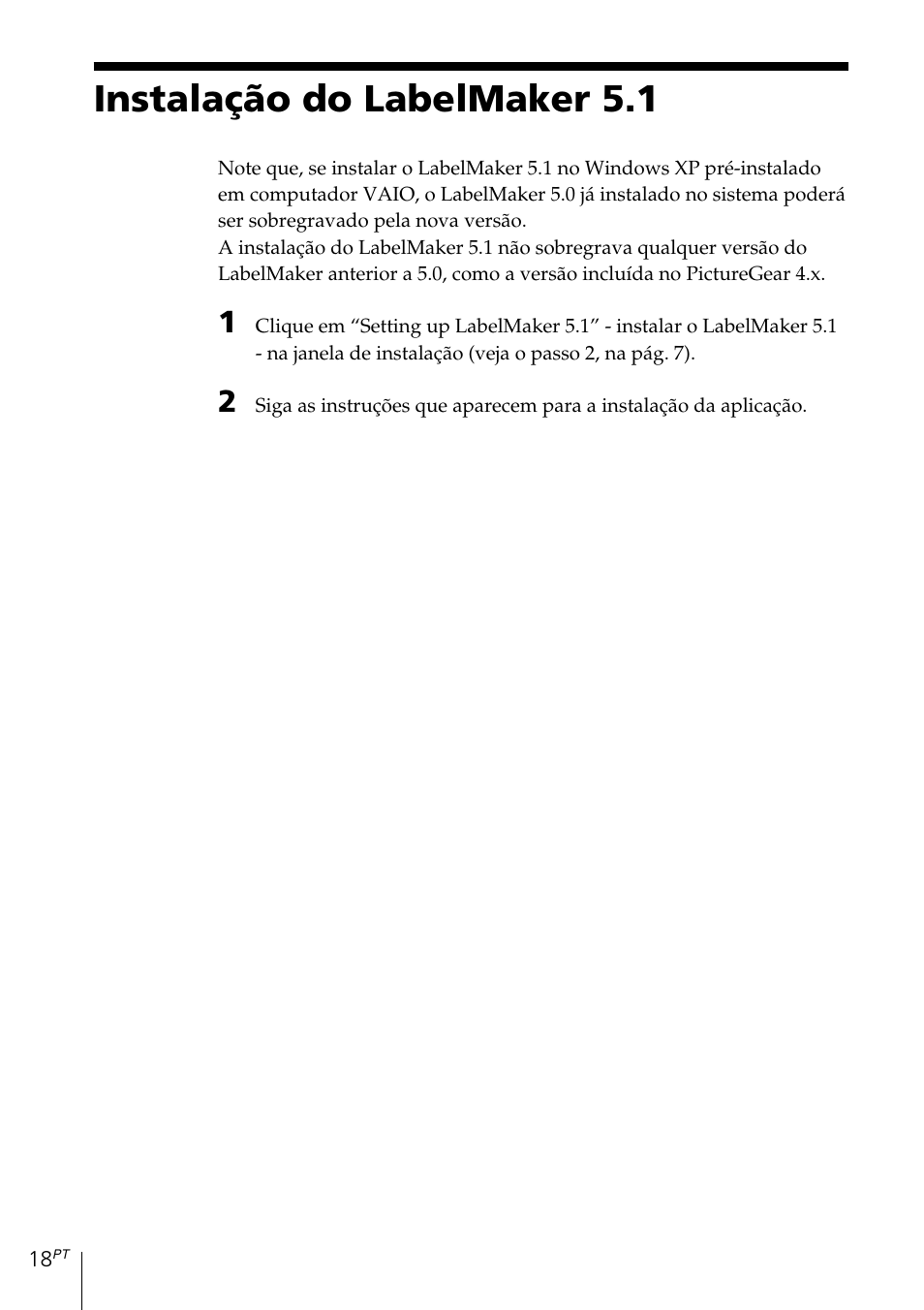 Instalação do labelmaker 5.1 | Sony MDS-PC3 User Manual | Page 214 / 254