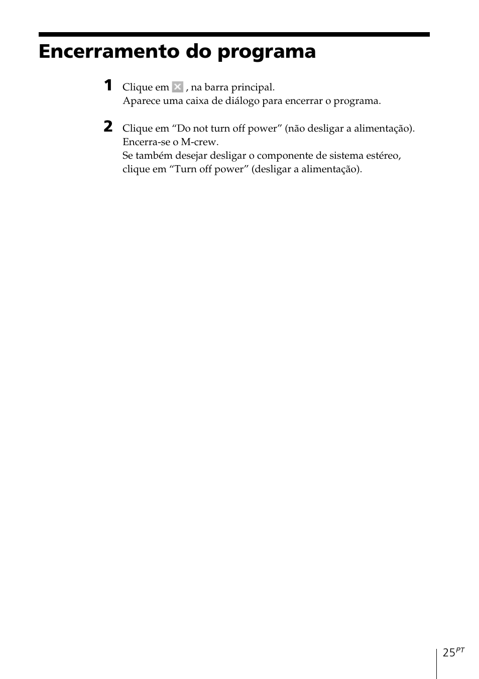 Encerramento do programa | Sony MDS-PC3 User Manual | Page 221 / 254