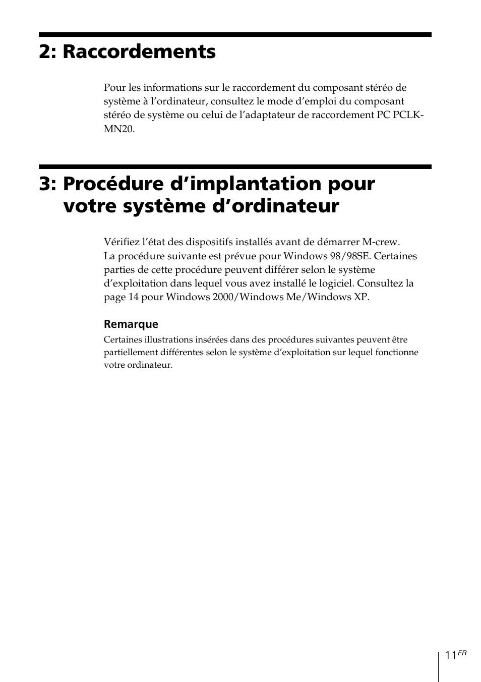 Raccordements | Sony MDS-PC3 User Manual | Page 39 / 254