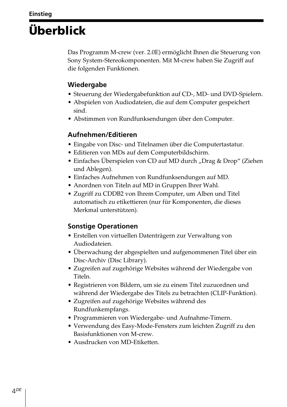 Einstieg, Überblick | Sony MDS-PC3 User Manual | Page 60 / 254