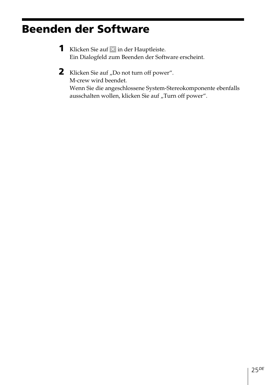 Beenden der software | Sony MDS-PC3 User Manual | Page 81 / 254