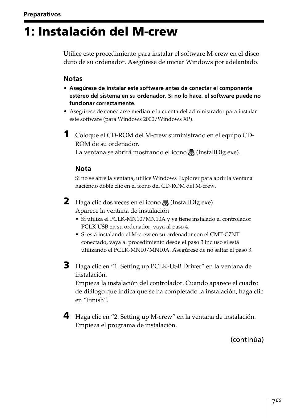 Preparativos, Instalación del m-crew | Sony MDS-PC3 User Manual | Page 91 / 254