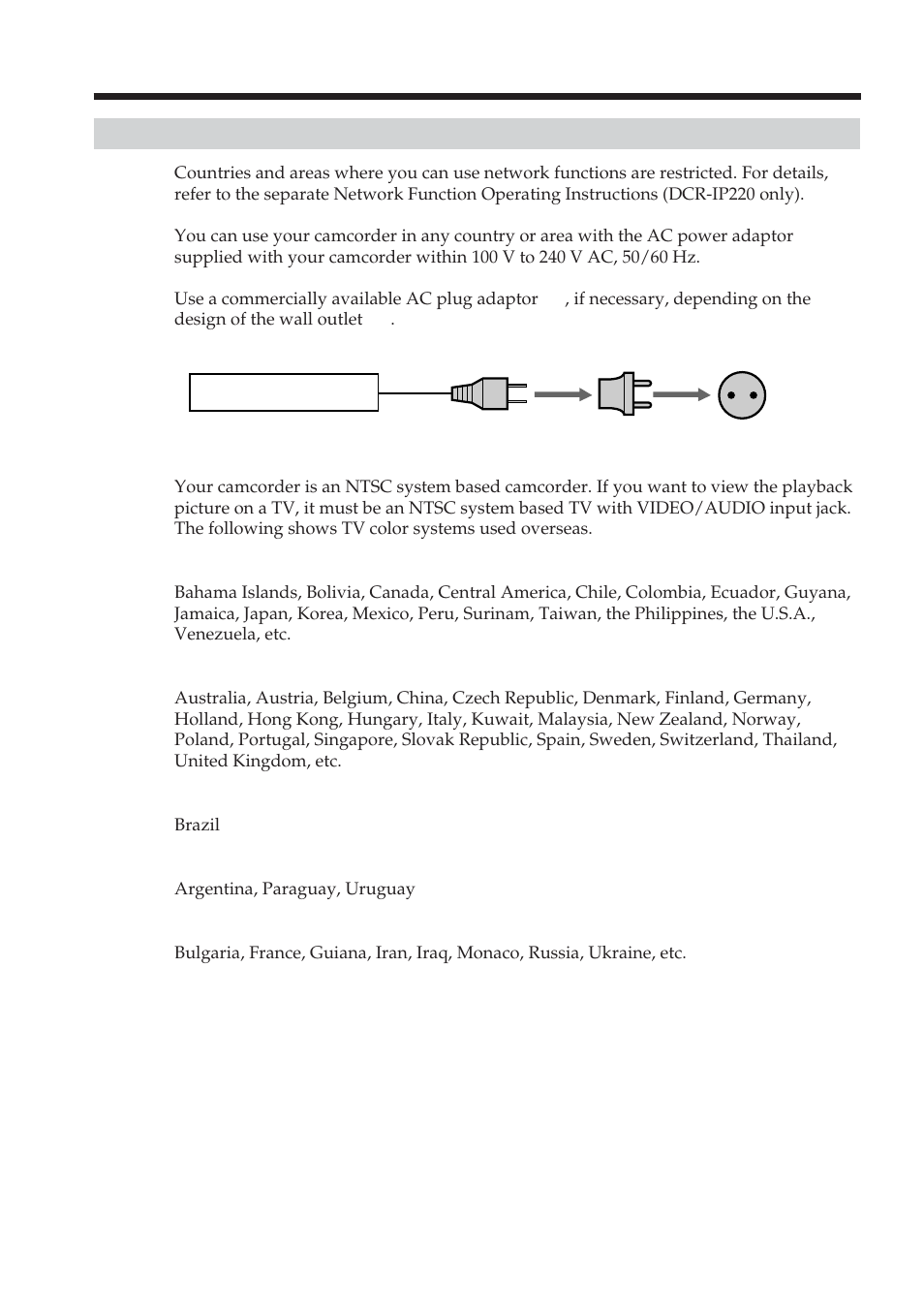 Using your camcorder abroad | Sony DCR-IP210 User Manual | Page 200 / 220