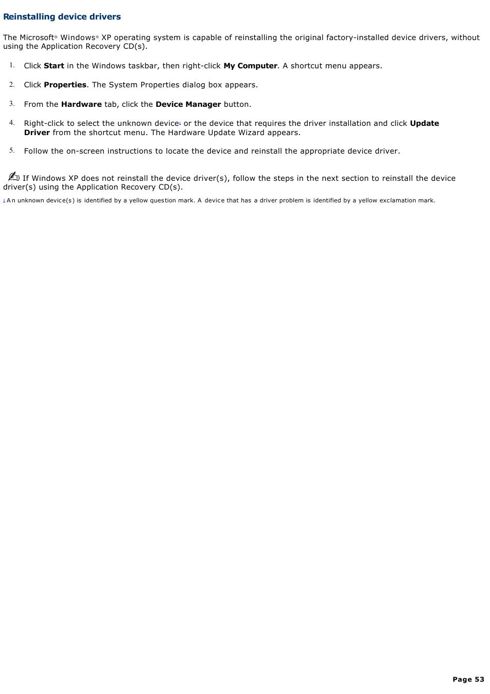 Reinstalling device drivers | Sony PCV-RXA842 User Manual | Page 53 / 97