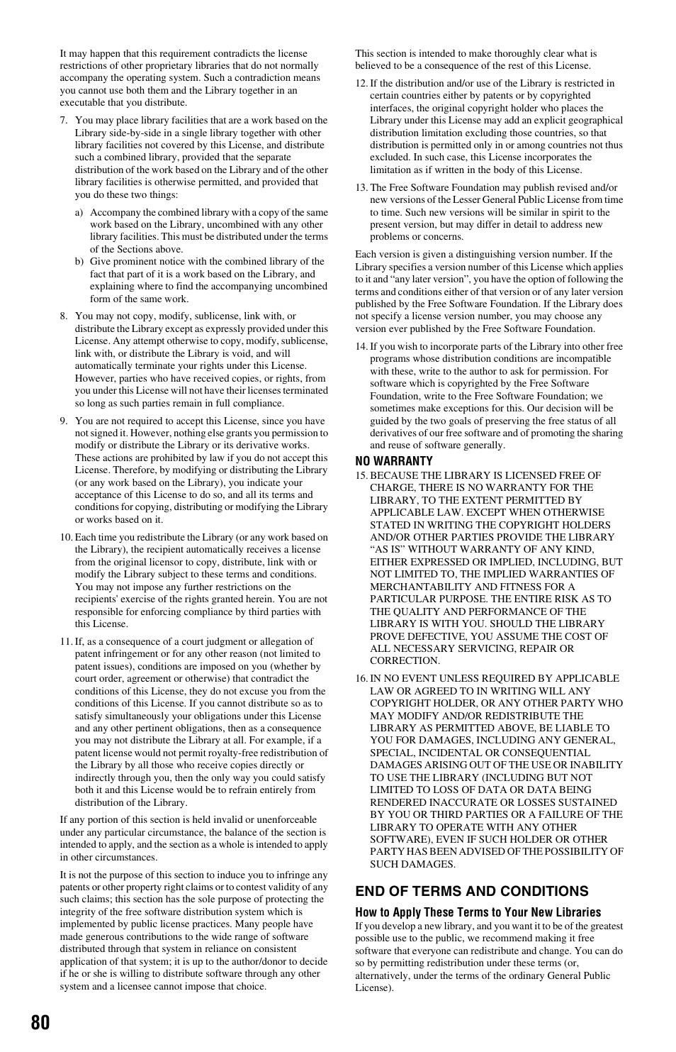 End of terms and conditions | Sony BDP-S560 User Manual | Page 80 / 87