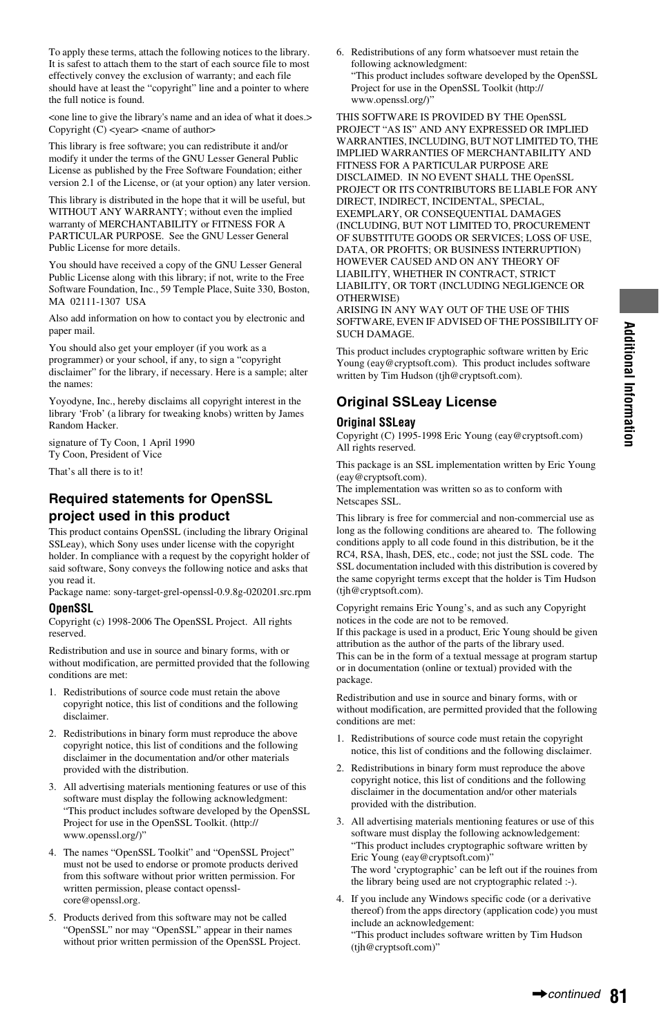 Sony BDP-S560 User Manual | Page 81 / 87