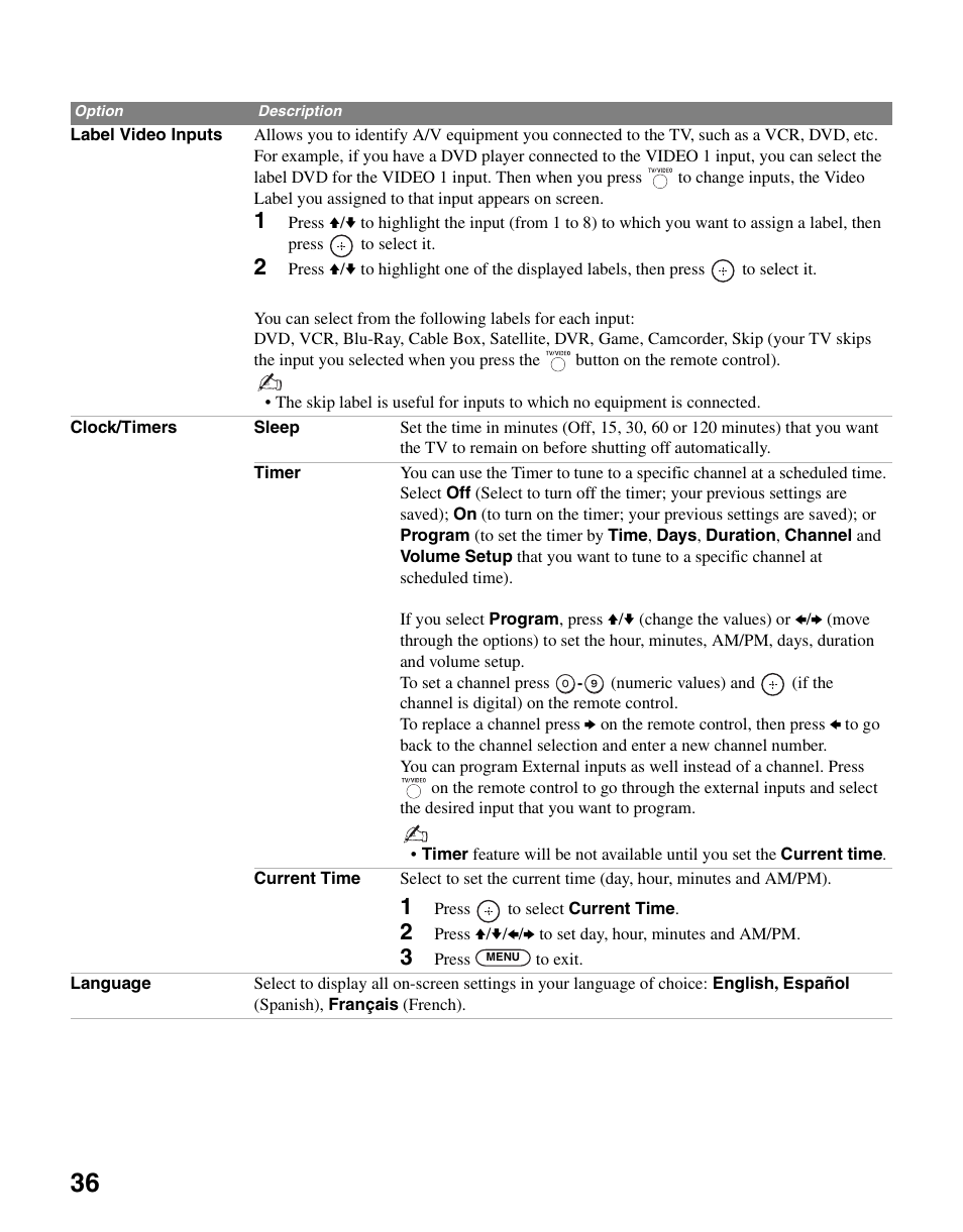 Sony KDL-26M3000 User Manual | Page 36 / 48