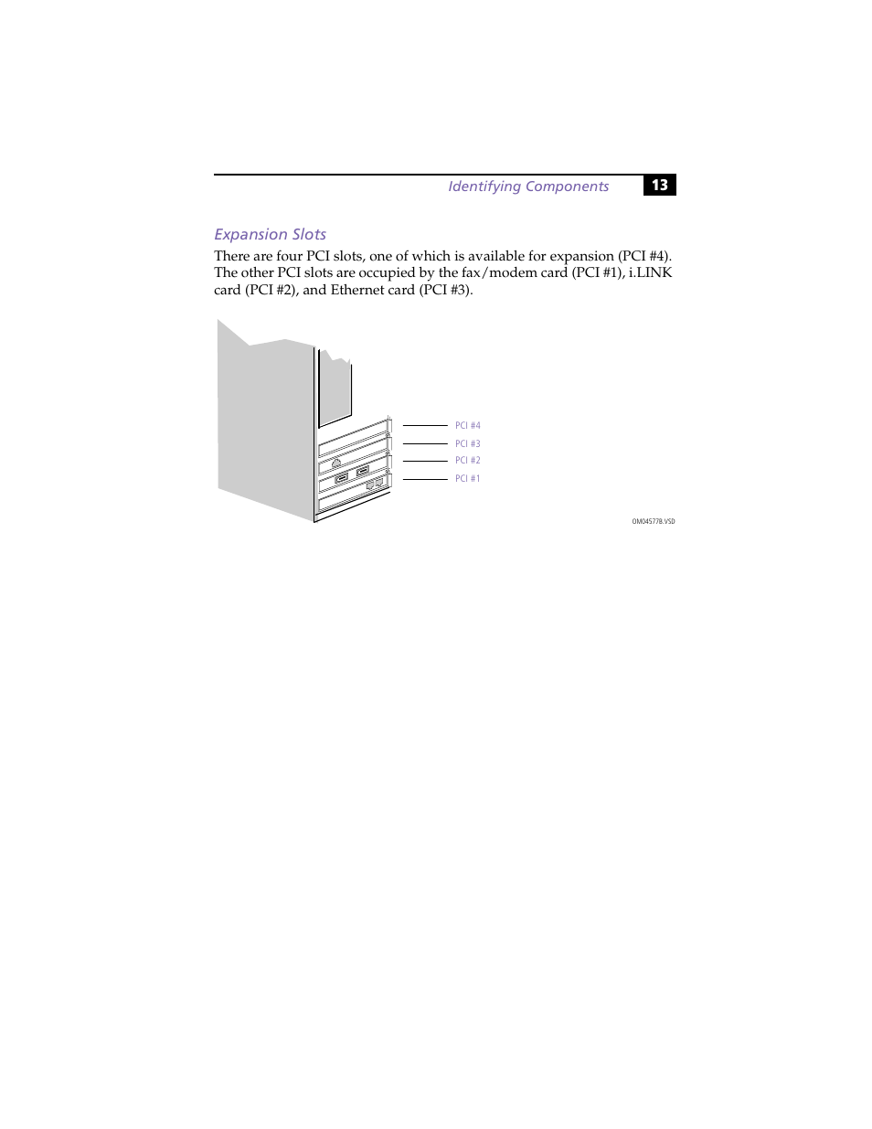 Expansion slots, 13 expansion slots | Sony PCV-J100 User Manual | Page 27 / 114