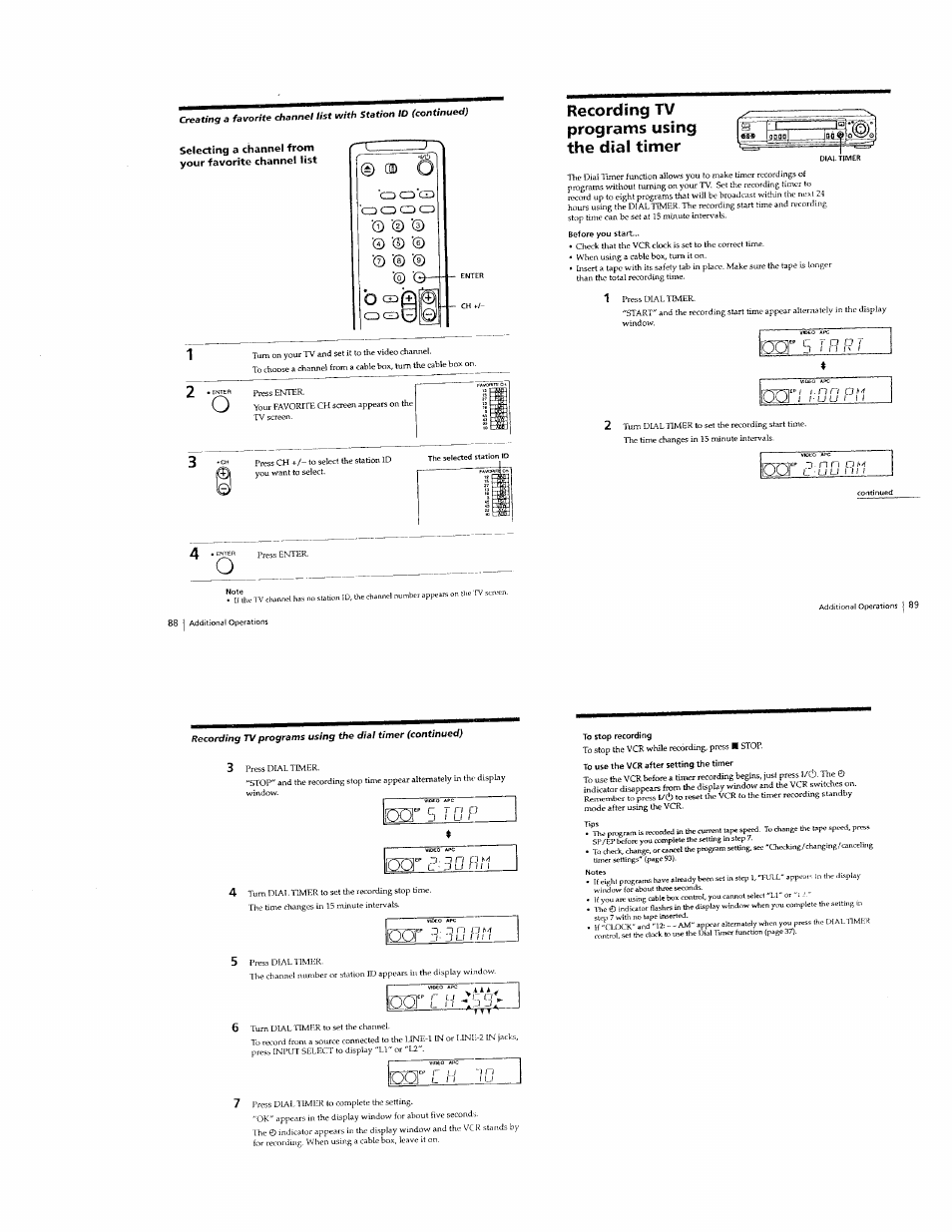 Recording tv programs using the dial timer, Recording tv programs using the dial timer -22, R r j | Sony SLV-789HF User Manual | Page 26 / 31
