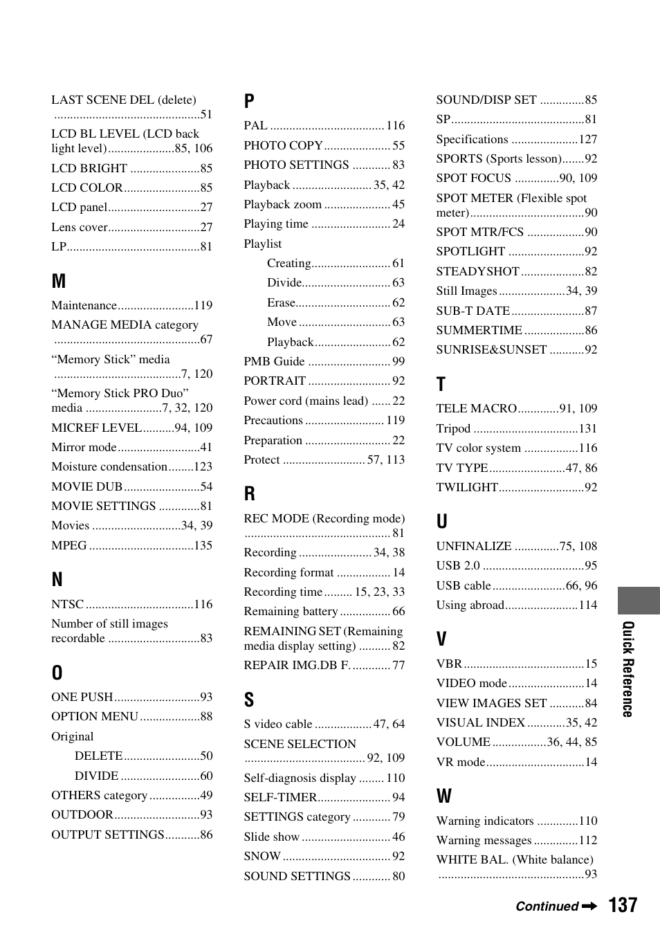Sony DCR-DVD850 User Manual | Page 137 / 159