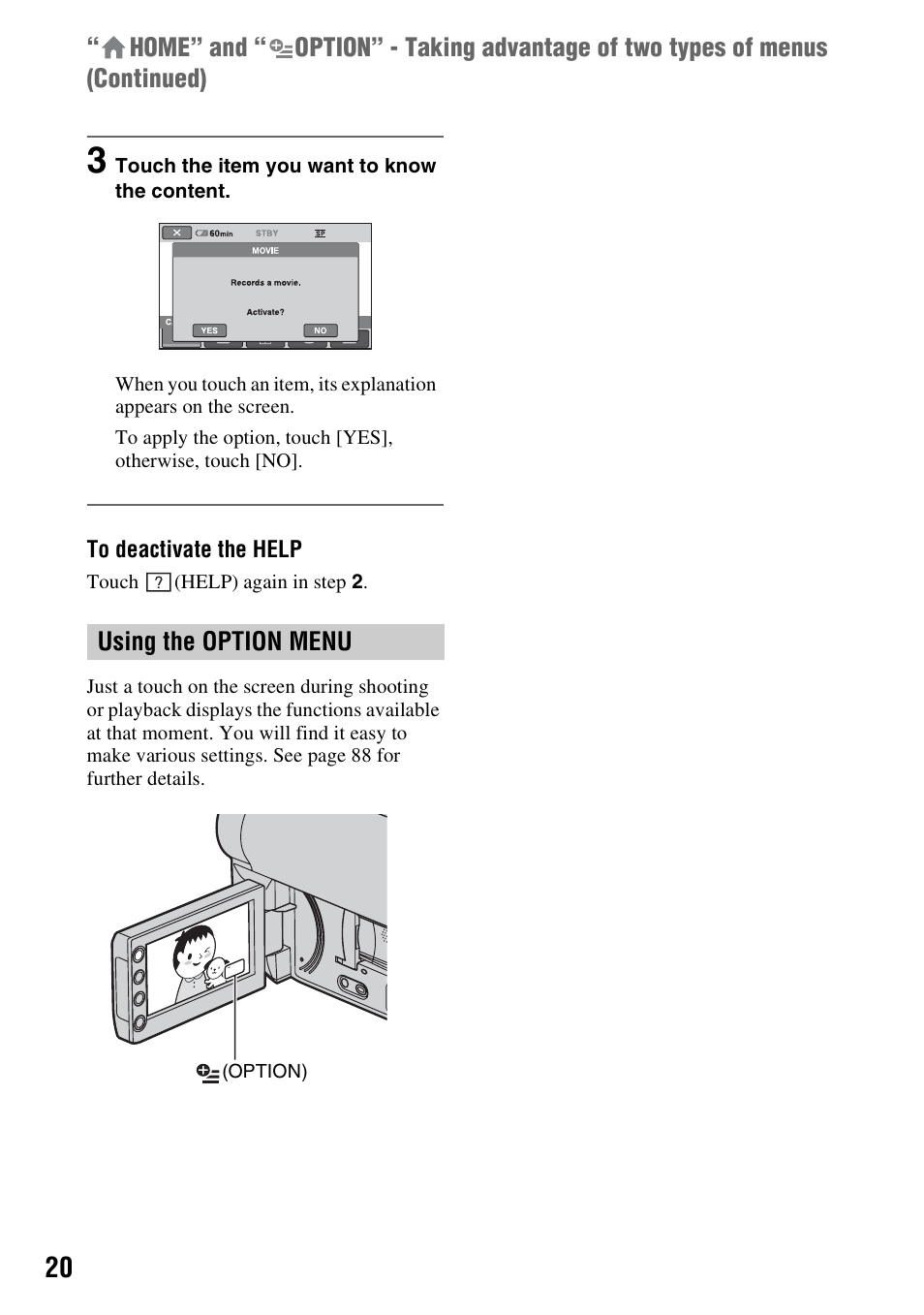 Sony DCR-DVD850 User Manual | Page 20 / 159