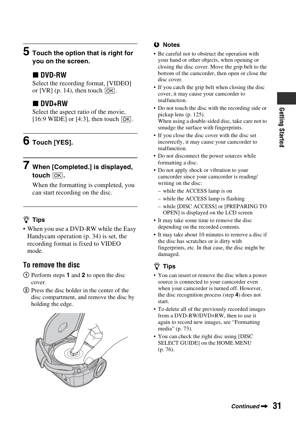 Sony DCR-DVD850 User Manual | Page 31 / 159