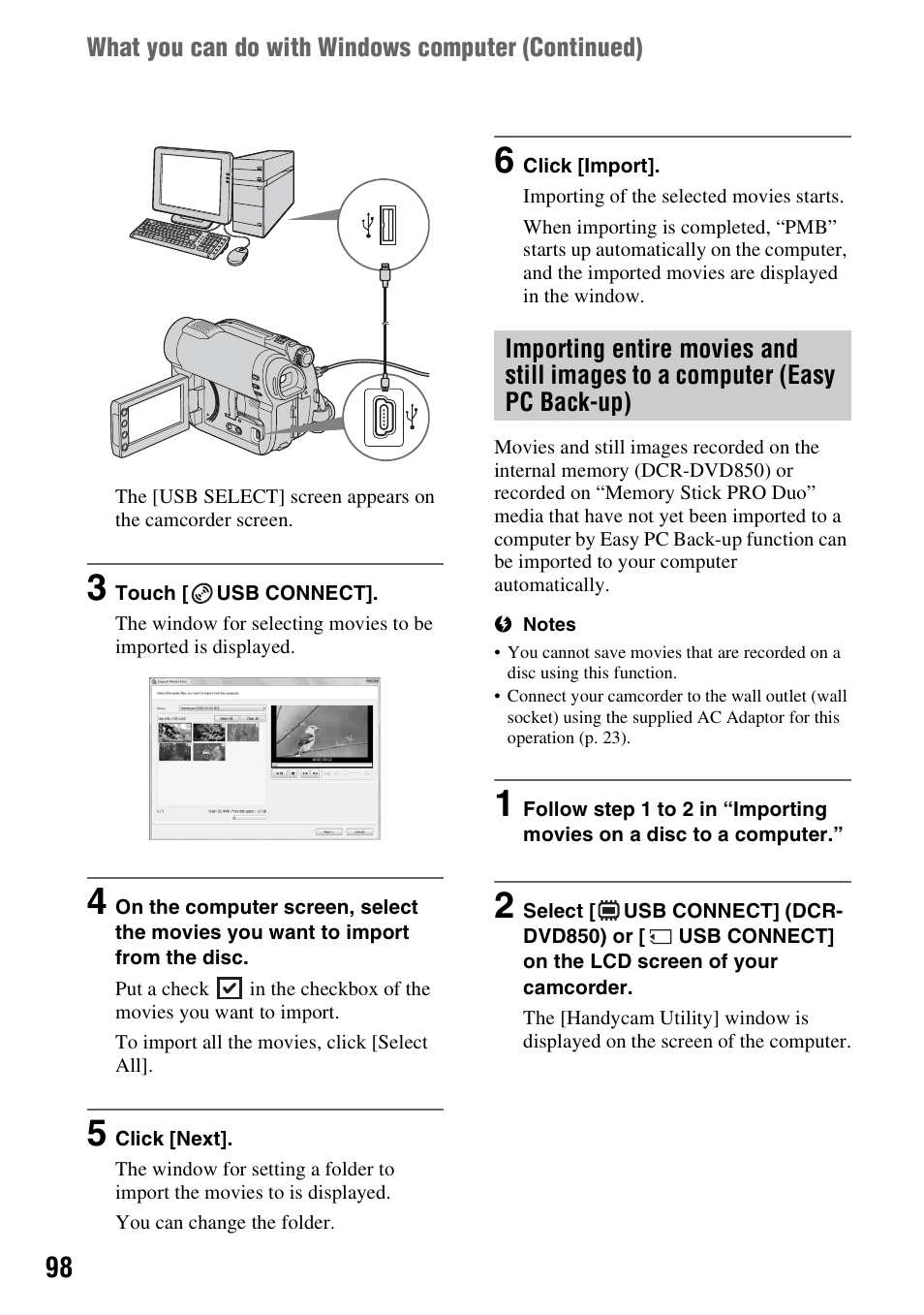 Sony DCR-DVD850 User Manual | Page 98 / 159