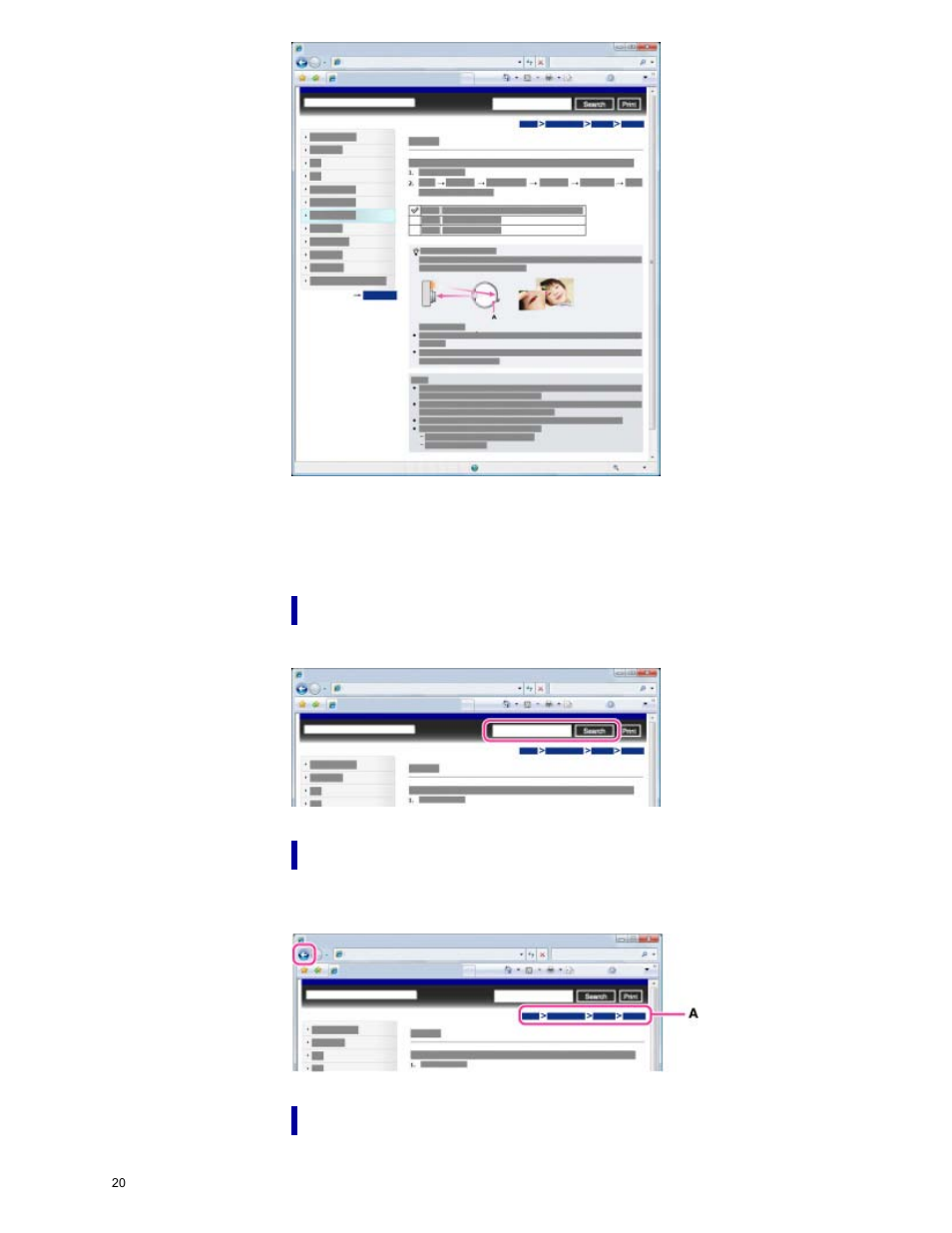 Searching a topic by keyword | Sony DSC-H300 User Manual | Page 25 / 180