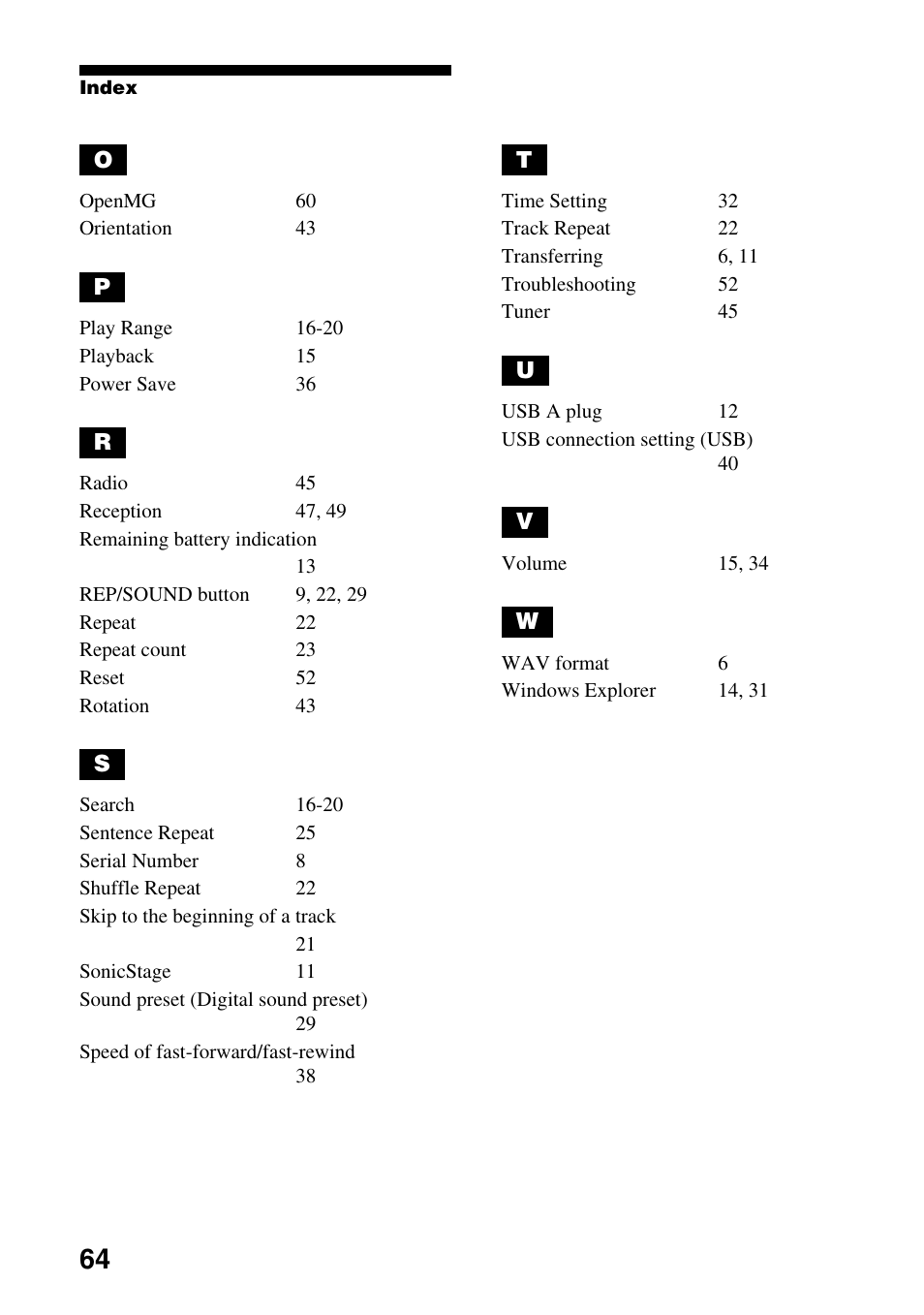 Sony NW-E305 User Manual | Page 64 / 65