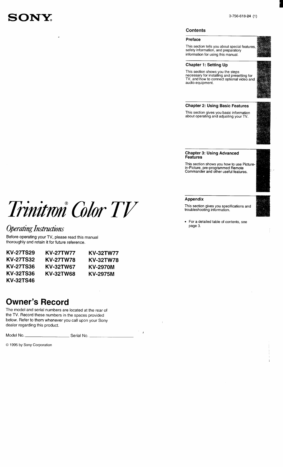 Sony KV-27TS29 User Manual | 59 pages