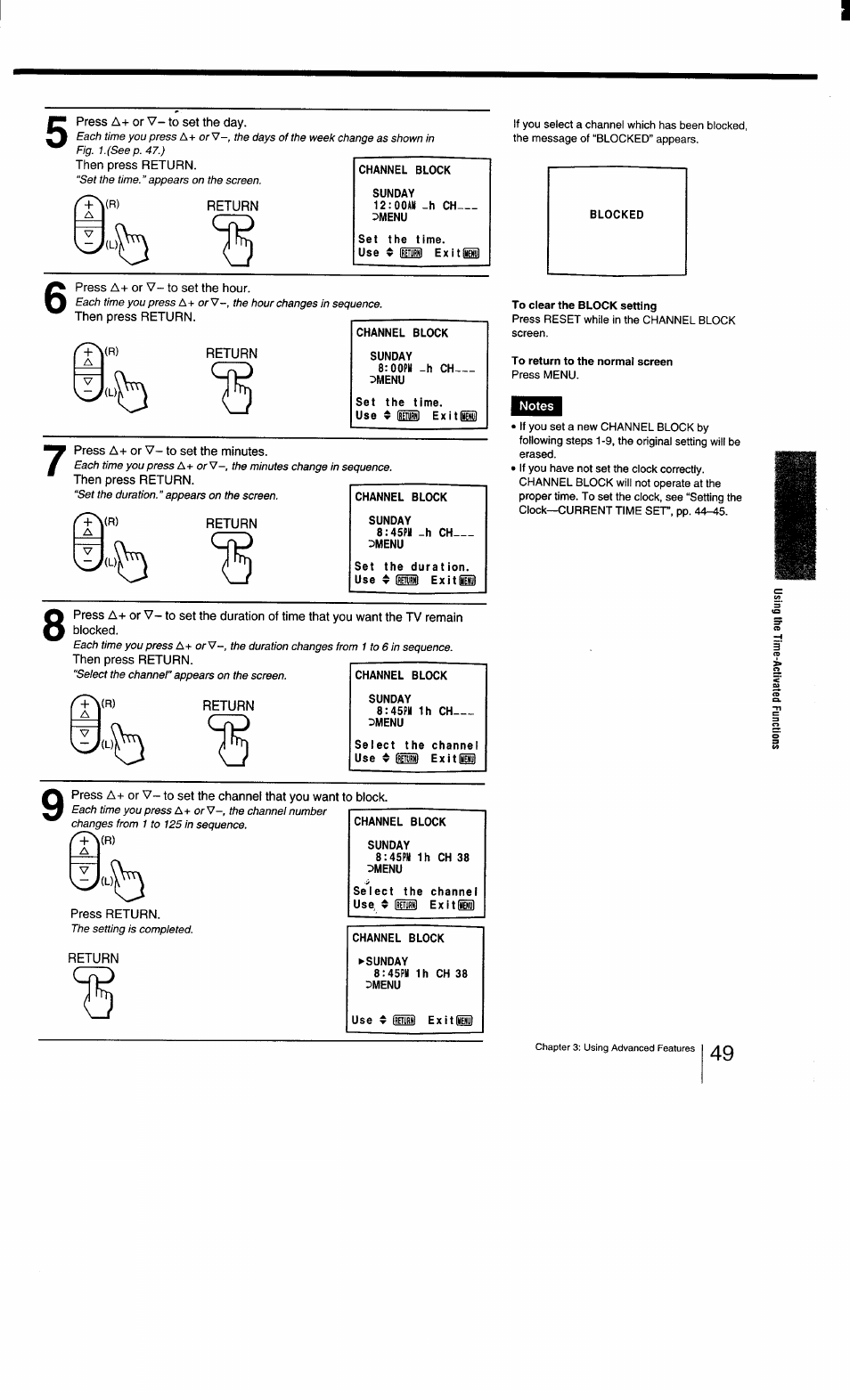Return | Sony KV-27TS29 User Manual | Page 49 / 59