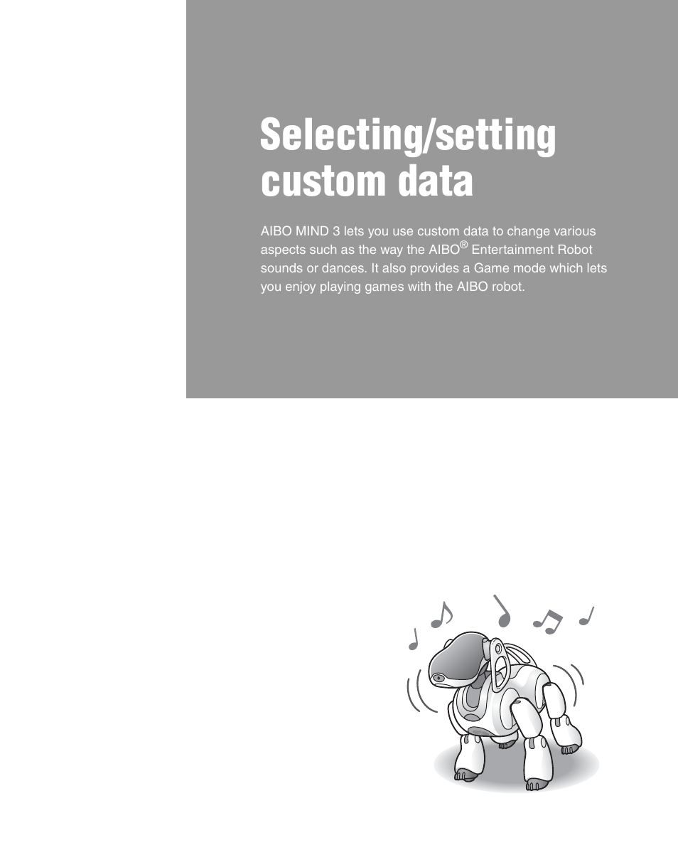 Selecting/setting custom data | Sony ERS-7M3 User Manual | Page 101 / 164