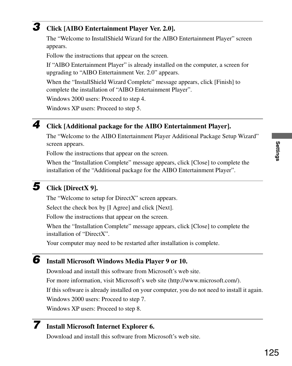 Sony ERS-7M3 User Manual | Page 125 / 164