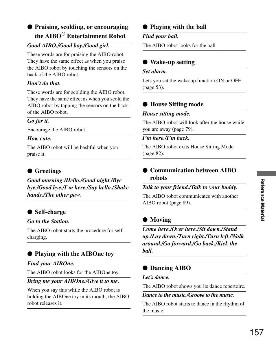 Sony ERS-7M3 User Manual | Page 157 / 164