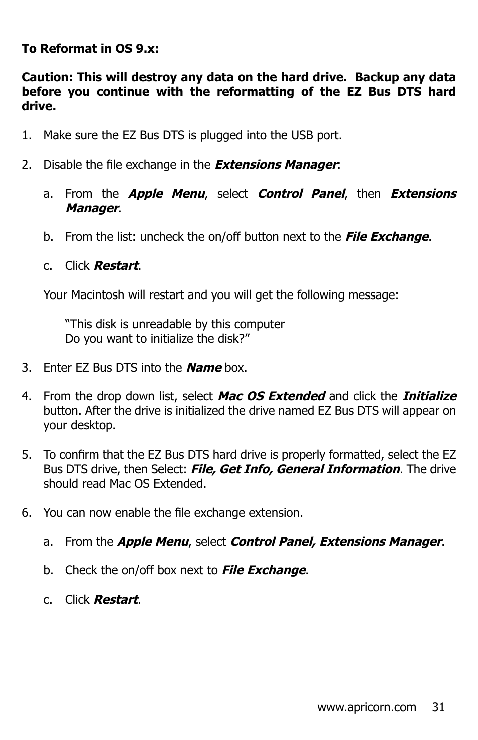 Apricorn EZ Bus DTS User Manual | Page 31 / 44