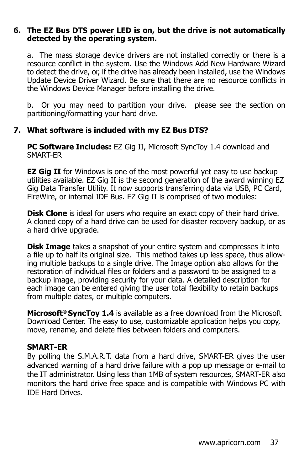 Apricorn EZ Bus DTS User Manual | Page 37 / 44