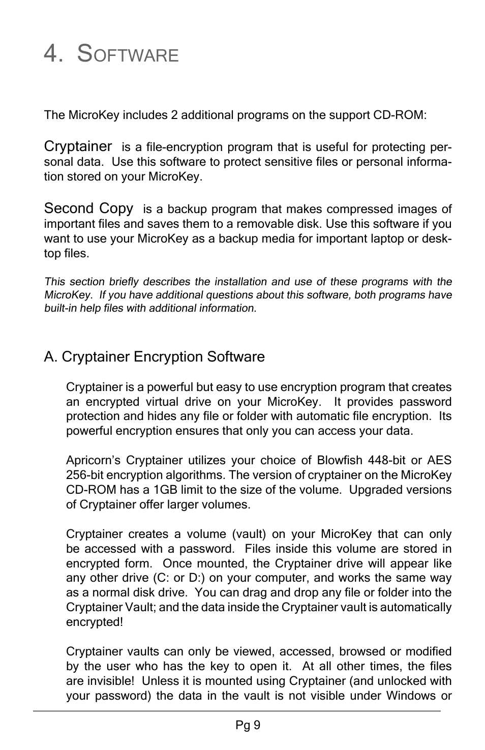 Oftware | Apricorn USB Storage Device User Manual | Page 11 / 22