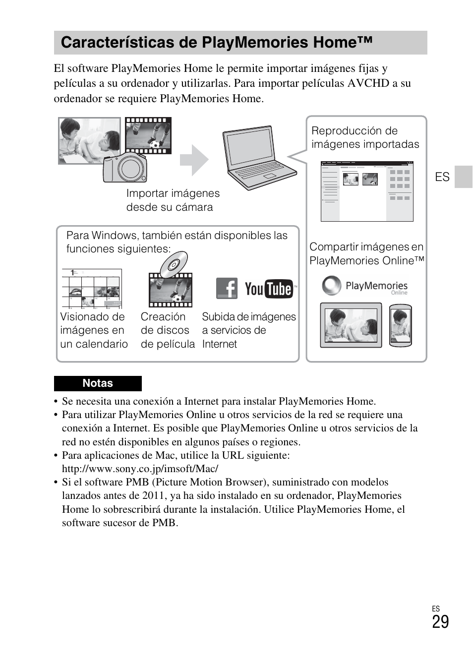 Características de playmemories home | Sony DSC-HX400V User Manual | Page 65 / 80