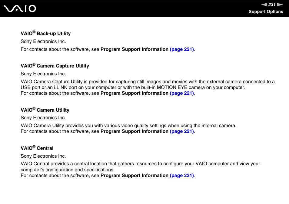 Sony VGN-FE780G User Manual | Page 231 / 236